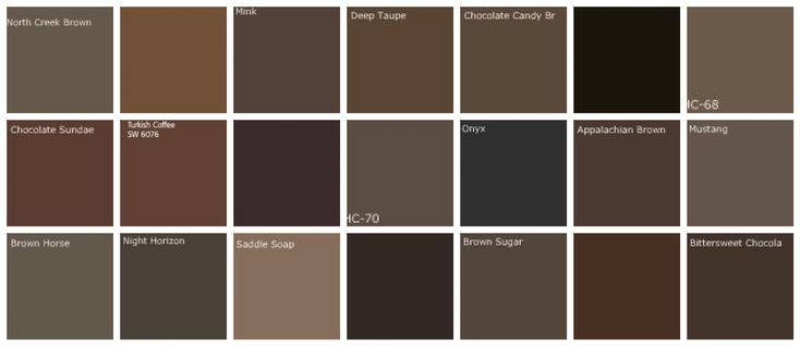 the color chart for different shades of brown