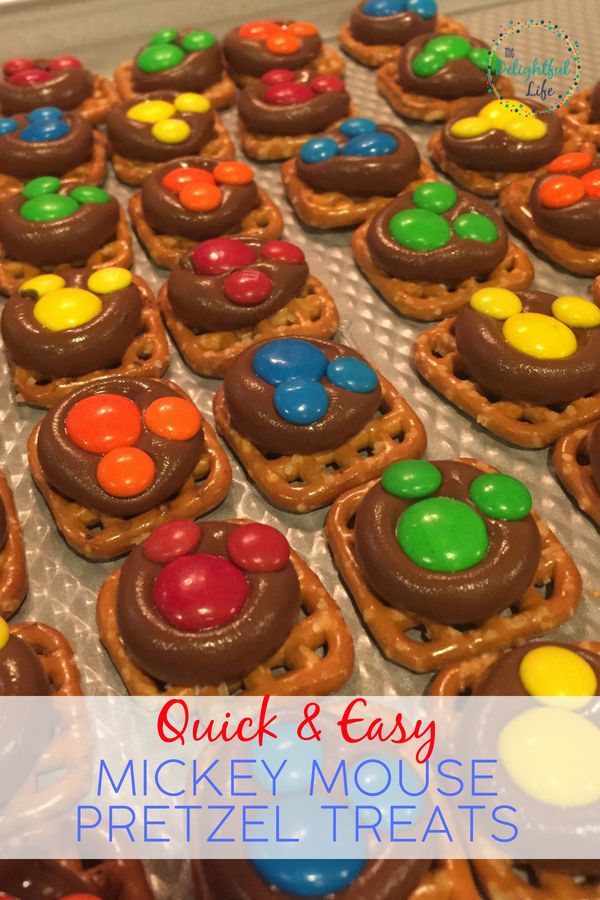 mickey mouse pretzel treats are ready to be eaten for the kids and adults