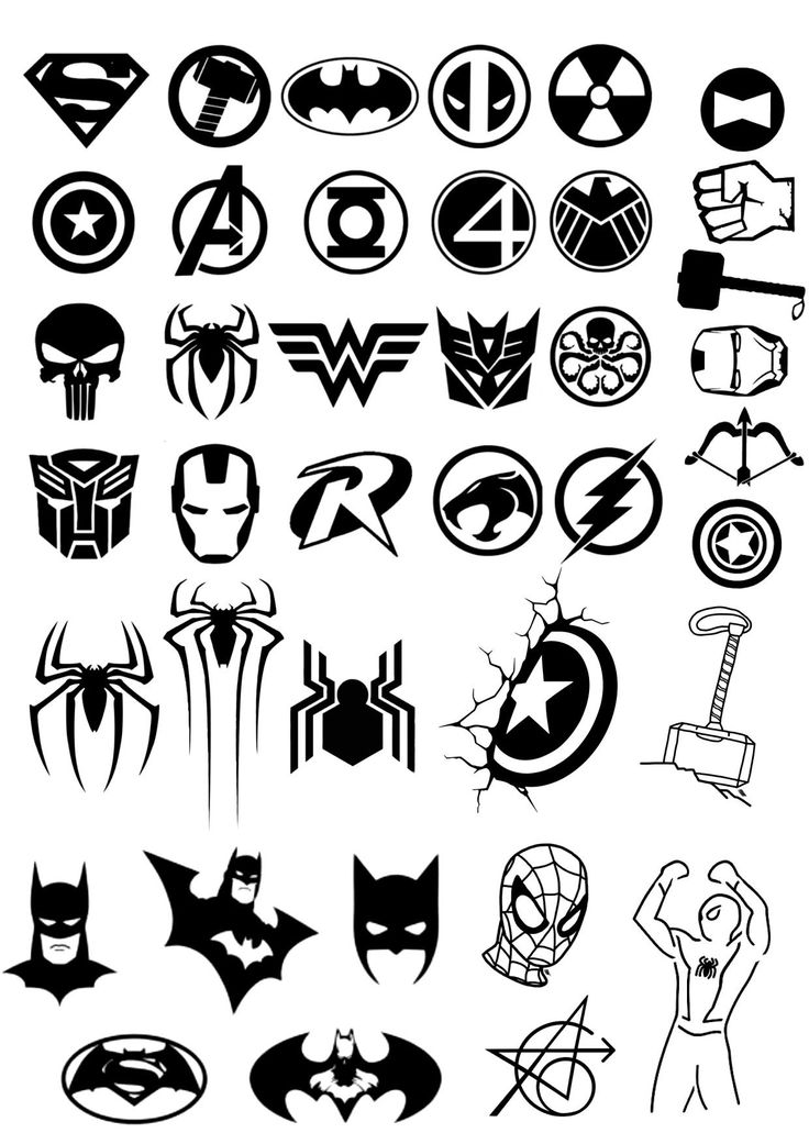 an image of various superhero logos