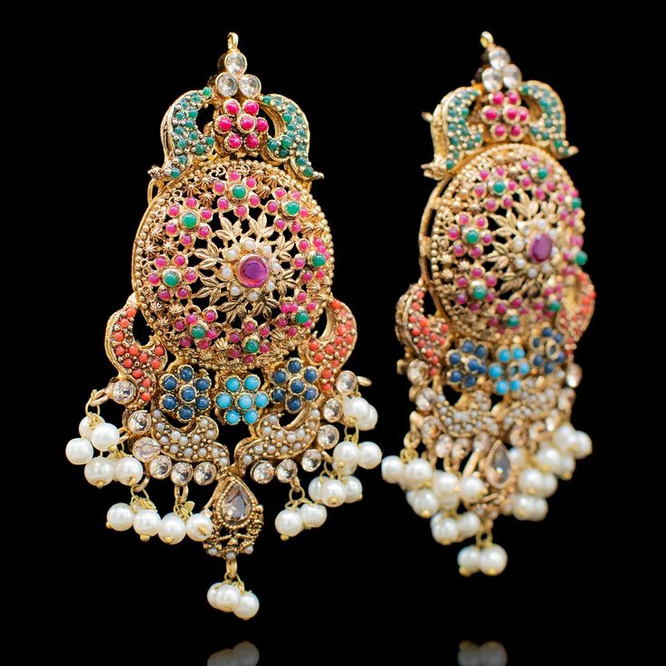 Incorporate the timelessness of heritage pieces with glistening of nauratan that makes heirlooms for generations! Dainty and elegant, this royal looking nauratan set with multiple strands of pearl moti, exquisitely enhancing the beauty of your festive attire will transcends the rest of the time. The set includes a long mala, a pair of stunning earrings and a maang teekah. Approximate mala length is 15" and approximate earrings length is 4". Gold-plated on high-quality brass as base metal. Made b Festive Attire, Unique Gift Cards, Create Words, Faux Stone, Stunning Earrings, Base Metal, Free Giveaway, Bead Work, The Beauty