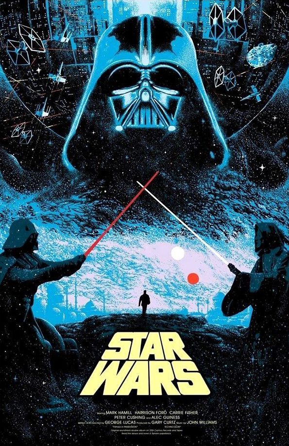 star wars movie poster with darth vader