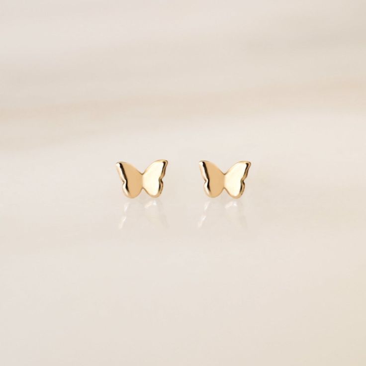 Nolia Jewelry Earrings Tiny Butterfly Studs Tiny Butterfly, Butterfly Stud Earrings, Butterfly Collection, Butterfly Earrings Stud, Sterling Silver Earrings Studs, Minimalist Jewelry, Custom Jewelry, Sterling Silver Earrings, Jewelry Pieces