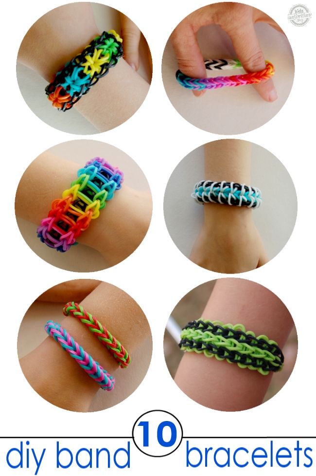 different types of bracelets are shown with the words diy band 10 bracelets