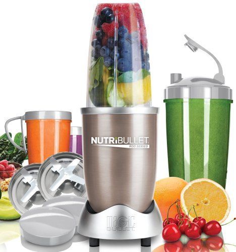 the nutribullet blender is full of fruits and vegetables