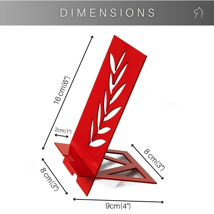 a red object is shown with measurements for the top and bottom part, including an arrow