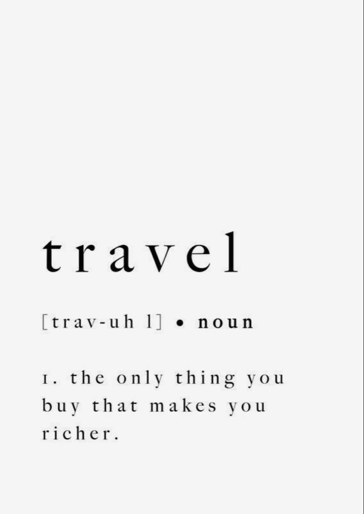 the words travel are written in black and white