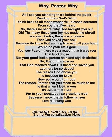 a poem written in purple and yellow with the words'why pastor, why? '