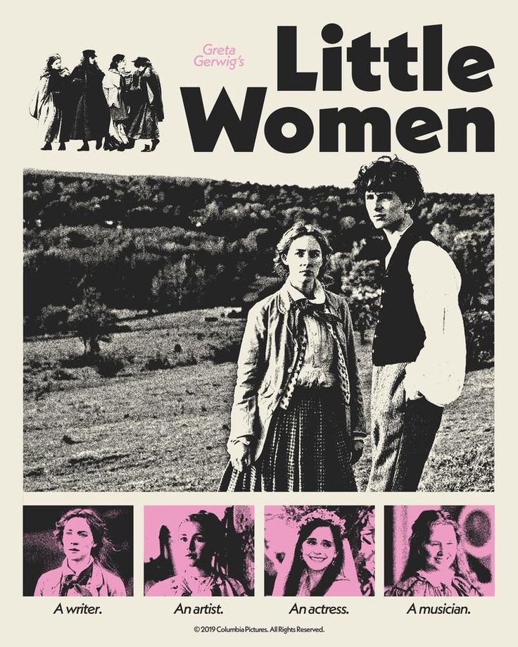 the movie poster for little women, starring actors from two different eras and their roles