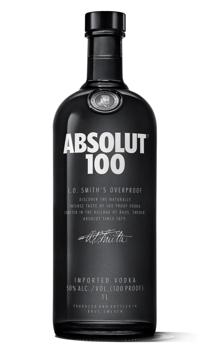 an empty bottle of absolut 100 on a white background with the words absolut above it