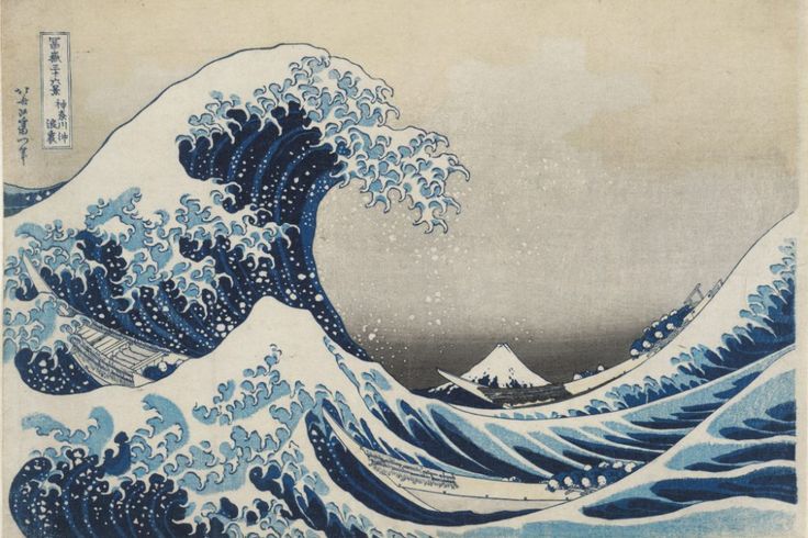 an image of the great wave off shore