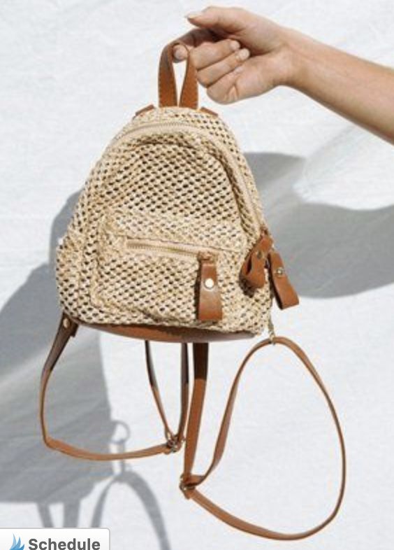 Mini is the trend this summer... Take this cute backpack to run errands, go shopping, or to the beach! - woven style backpack with zipper - small front pouch that has zipper closure - adjustable / removable straps Casual Beige Backpack For Spring, Casual Vacation Backpack, Beige Beach Backpack, Beige Backpack For Summer Vacation, Casual Backpack With Adjustable Strap For Beach, Casual Beach Backpack With Adjustable Strap, Summer Travel Backpack With Zipper Closure, Summer Vacation Beige Backpack, Trendy Backpack For Vacation