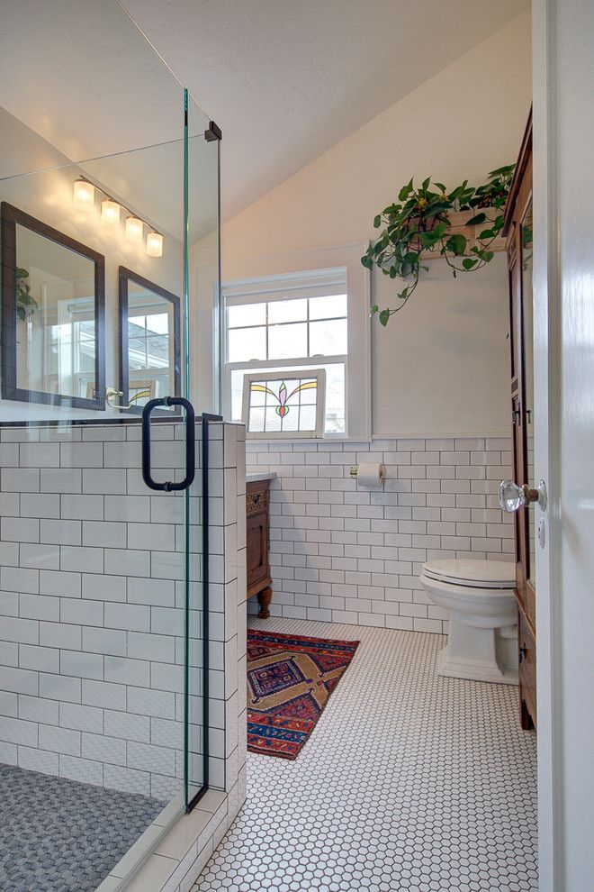 the bathroom is clean and ready to be used as a shower stall or toilet area