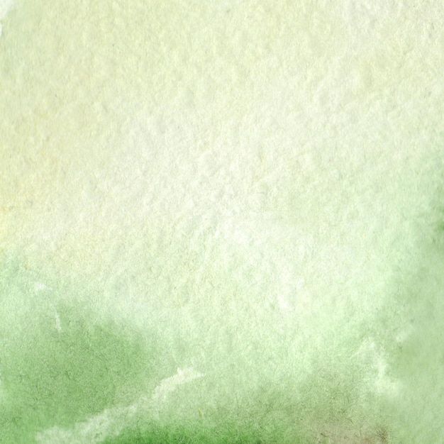 a green and white painting with clouds in the background