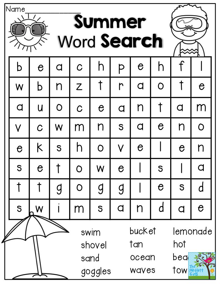 the summer word search worksheet