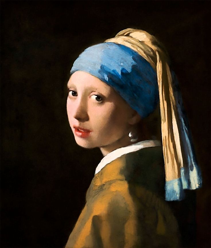 a painting of a girl with a pearl ear