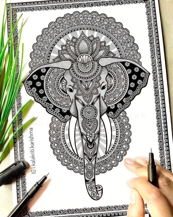 mandala animal drawing Easy Pencil Drawings, Mandala Sketch, Easy Mandala Drawing, Boho Art Drawings, Mandela Art, Mandala Art Therapy, Pen Art Drawings, Simple Mandala, Doodle Art Drawing