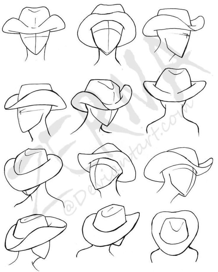 how to draw hats step by step