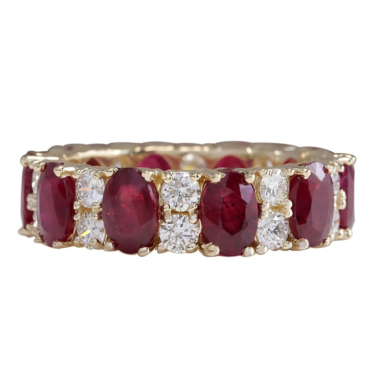 8.07 Carat Natural Ruby 14K Yellow Gold Diamond Ring - Fashion Strada Natural Ruby Ring, Yellow Gold Diamond Ring, Ruby Diamond Rings, Indian Jewelry Sets, Zero Tolerance, White Diamond Ring, Family Jewellery, Red Diamond, Gold Diamond Ring