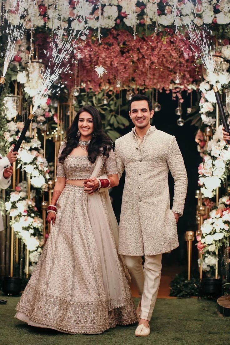 Bride And Groom Indian Wedding Outfit, Engagement Couple Dress, Indian Reception Outfit, Engagement Dress For Groom, Indian Wedding Reception Outfits, Wedding Matching Outfits, Engagement Dress For Bride, Wedding Reception Outfit, Reception Outfits