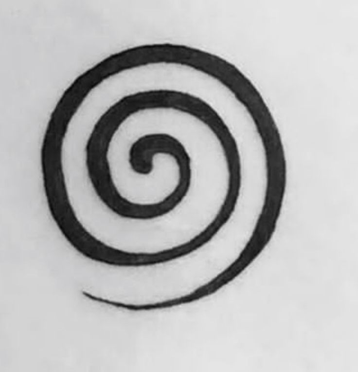 a black and white drawing of a spiral