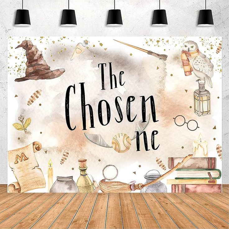 an image of a poster with harry potters items on it and the words, the chosen