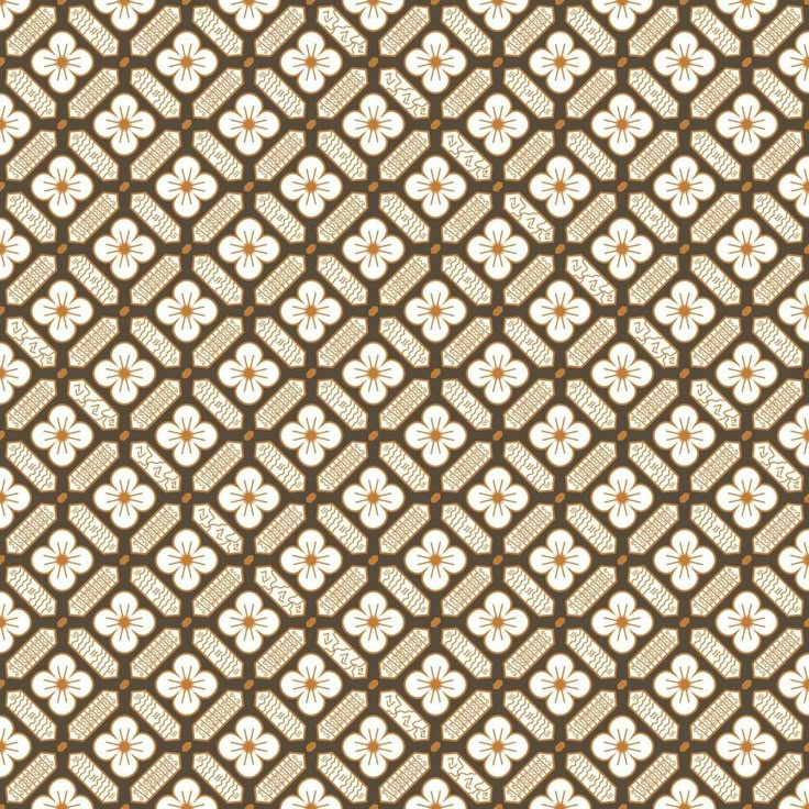 a brown and white pattern with flowers on the bottom, in an abstract manner that is very