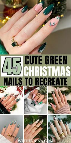 Green Christmas Nail Designs, Green Christmas Nail, Green Christmas Nails, Christmas Tree Nail Art, Plaid Nail Designs, Christmas Nail Colors, Tree Nail Art, Christmas Tree Nails, December Nails