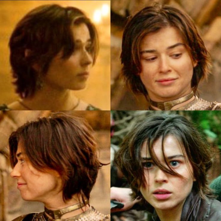 four pictures of the same woman with different hair styles