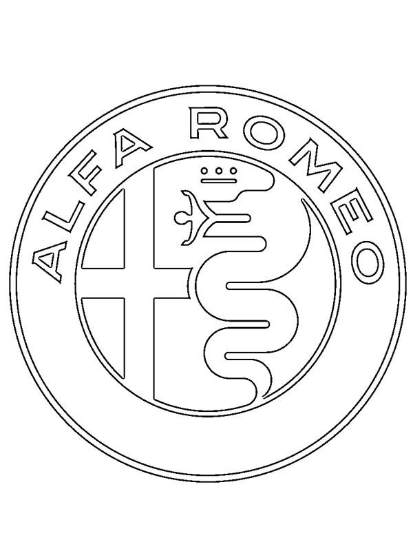 the alfa roma logo is shown in this black and white drawing, it appears to be an emblem