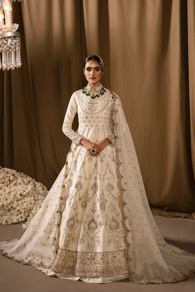 Elegant Lawn Suit With Dabka For Wedding, Elegant Floor-length Lehenga With Naqshi Detailing, Elegant Floor-length Lehenga With Naqshi, Elegant Gown With Naqshi For Reception, Elegant Naqshi Dupatta For Reception, Elegant Festive Gown With Naqshi Detailing, Elegant Reception Gown With Naqshi Detailing, Festive Elegant Gown With Naqshi, Unstitched Ceremony Set With Dupatta