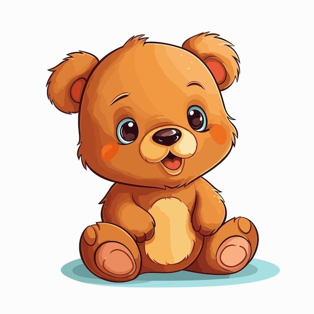 a brown teddy bear sitting on the ground