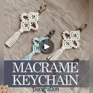 the macrame keychain is made with crochet