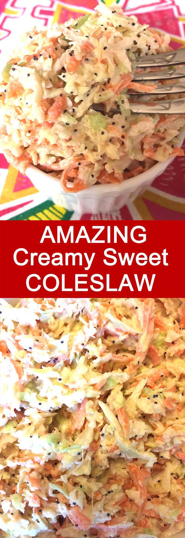 an image of amazing creamy sweet coleslaw salad