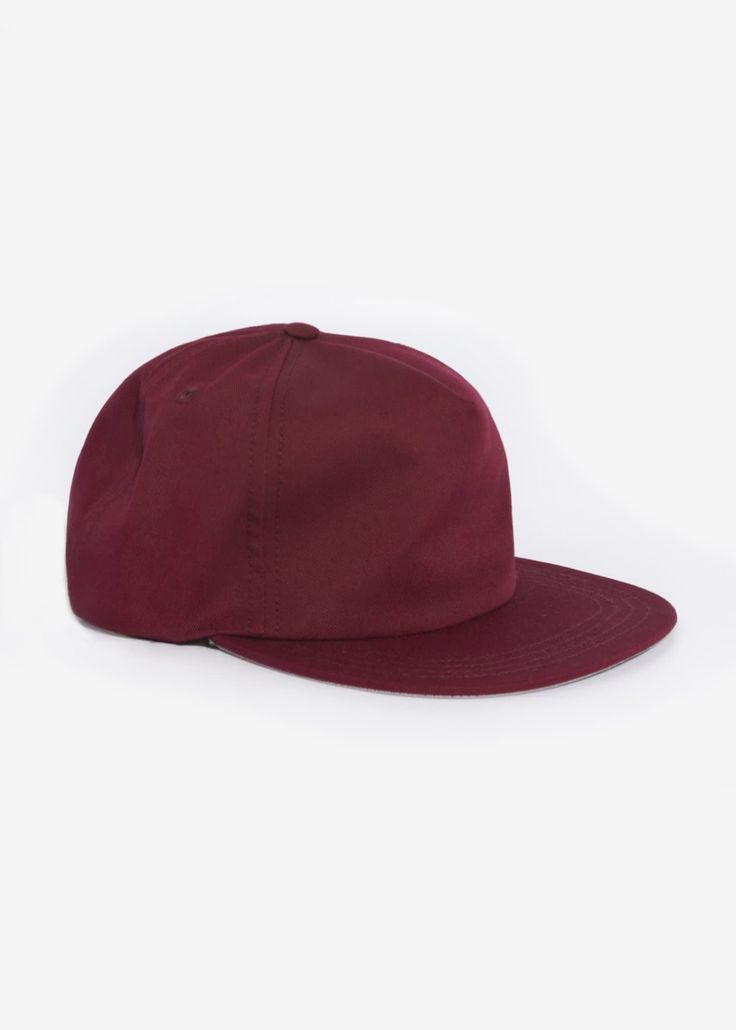 Poly Cotton Twill 5 Panel Hat in Burgundy Classic Solid Color Trucker Hat Snapback, Classic Solid Color Six-panel Trucker Hat, Classic Solid Color Snapback Trucker Hat, Classic Solid Snapback Hat, Classic Solid Six-panel Trucker Hat, Classic Solid Snapback Trucker Hat, Classic Six-panel Solid Trucker Hat, Classic Snapback Trucker Hat, Solid Color Cotton Hats For Streetwear