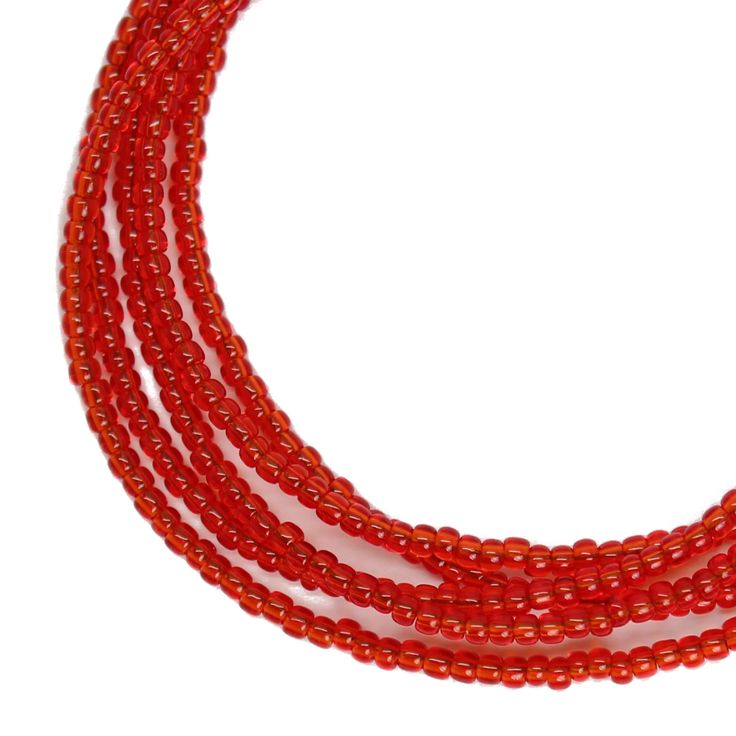 Transparent Siam Ruby Red Seed Bead Necklace, Thin 1.5mm Single Strand – Kathy Bankston Red Beaded Necklaces, Red Necklace, Jewelry Studio, Beading Wire, Amazon Handmade, Seed Bead Necklace, Red Bead, Seed Bead Jewelry, Red Glass