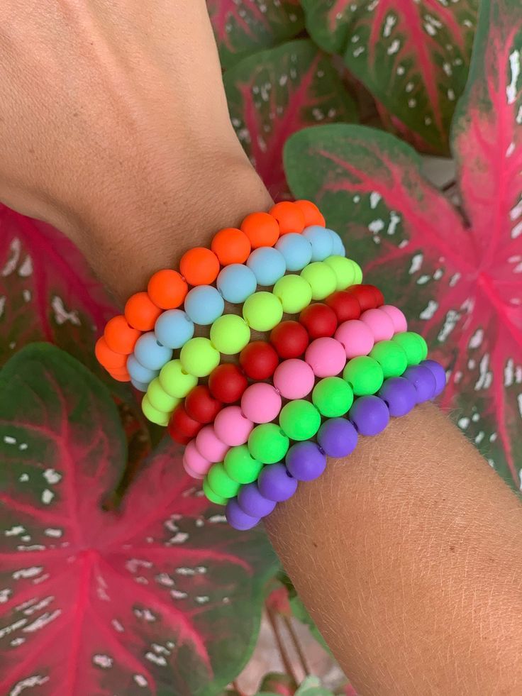 The Maimi Stack is like the Seaside for our Matte Collection of Beads. However, the Miami adds a bit more pizzazz, sass & neon! Stack size is a S/M which fits most! Please send me a message if you feel you have small or large wrists. Casual Colorful Everyday Beaded Bracelets, Casual Everyday Colorful Beaded Bracelets, Casual Multicolor Beaded Bracelets, Casual Green Beaded Bracelets For Spring, Multicolor Casual Beaded Bracelets For Spring, Casual Beaded Bracelets For Party, Casual Multicolor Beaded Bracelets For Spring, Casual Colorful Beaded Bracelets For Spring, Colorful Casual Beaded Bracelets For Spring