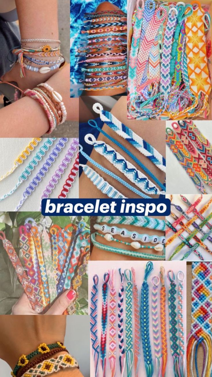 many different types of bracelets are shown in this collage with the words braclet inspo