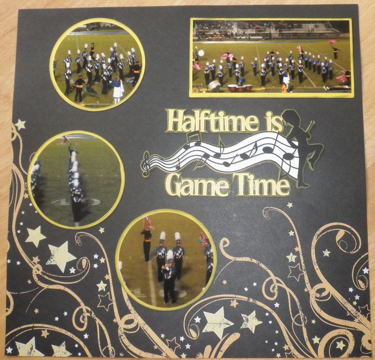 a book with pictures of people on it and words that read half time is game time