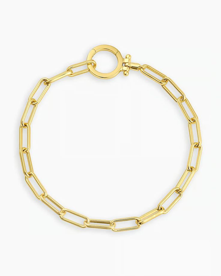 gorjana Jewelry | Parker Bracelet Chunky Chain Oval Link Bracelet, Chic Bracelets With Solid Link Construction, Chic Yellow Gold Chunky Chain Bracelet, Classic Metal Chain Bracelet With Chunky Chain, Classic Adjustable Chain Bracelet With Oval Links, Classic Link Chain Charm Bracelet, Classic Chunky Chain Metal Bracelet, Modern Gold Chain Link Charm Bracelet, Classic Chain Link Charm Bracelet