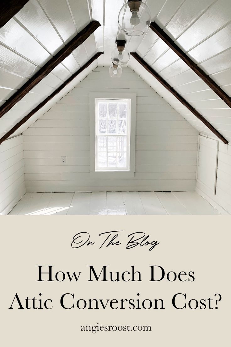 an attic with the words how much does attic conversion cost? on top of it