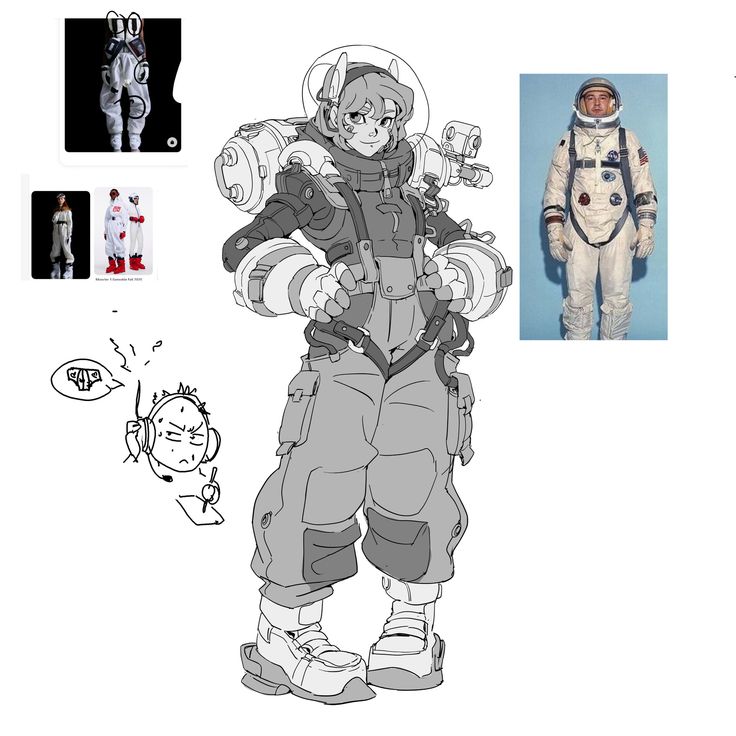 an artist's rendering of the space suit worn by astronauts