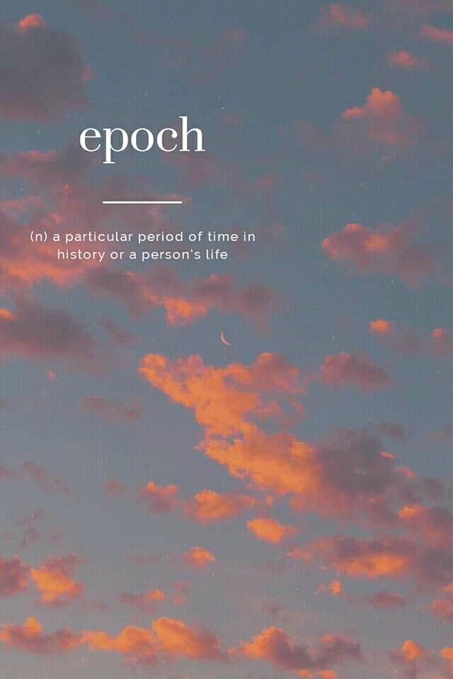 an image of the sky with clouds in it and caption that says epoch