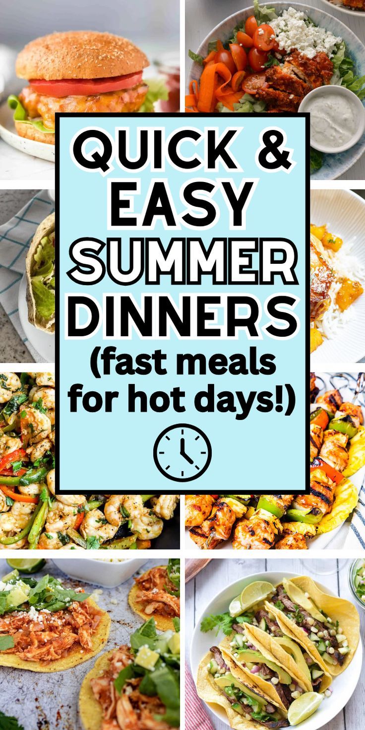 lazy summer dinners Dinner Ideas For Hot Days, Hot Day Dinners, Easy Summer Dinner Recipes, Light Summer Dinners, Easy Summer Dinner, Easy Fast Dinner Recipes, Summer Dinner Ideas, Easy Summer Dinners, Summertime Recipes