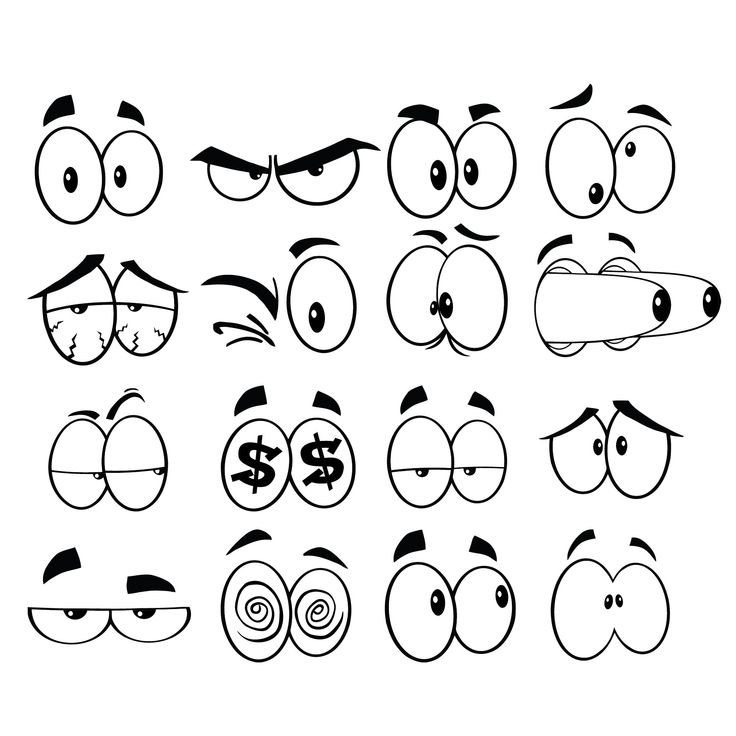 an image of cartoon eyes with different expressions