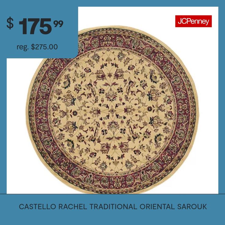 a round rug is on sale for $ 75 99