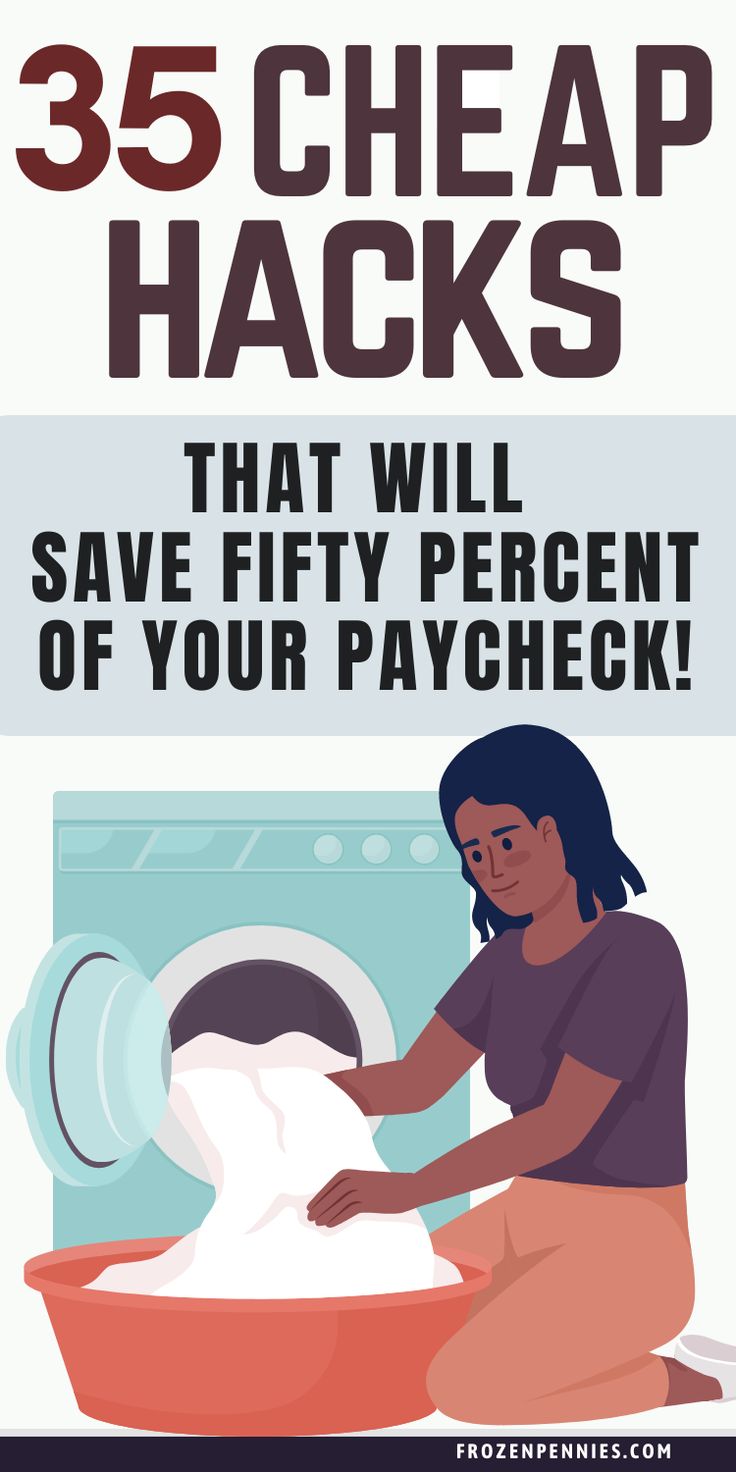 a woman is washing her hands in front of the washer that says, 35 cheap hack