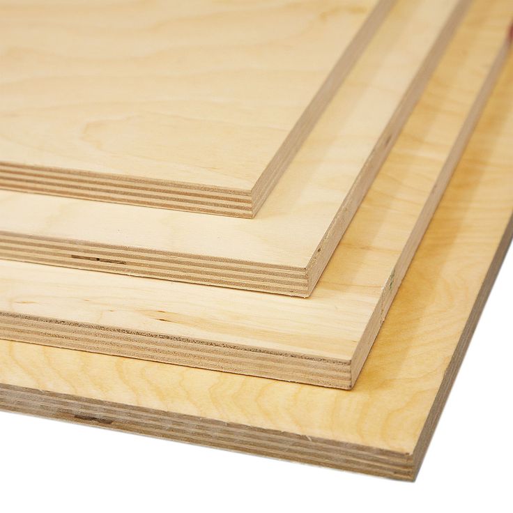 three plywood boards stacked on top of each other in different sizes and widths