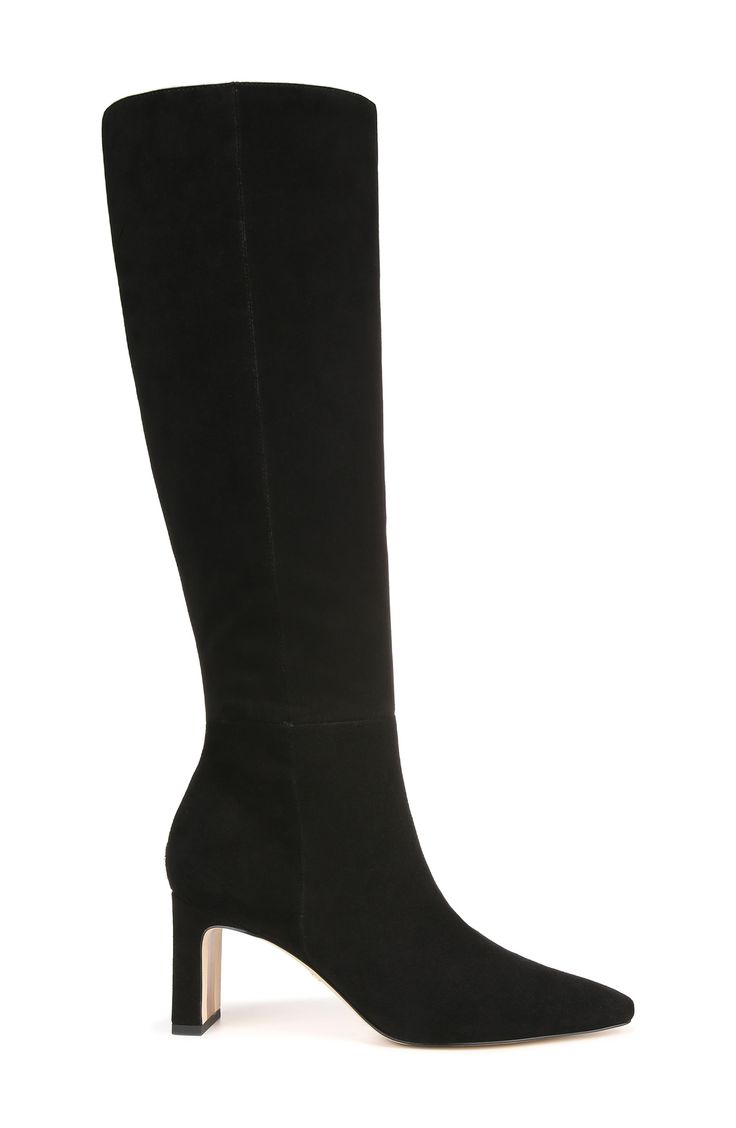 Soft leather brings timeless style to a knee-high boot designed with a squared toe and sleek heel. 2 3/4" heel (size 8.5) 16 1/2" shaft; 14 1/2" regular calf circumference 16 1/2" shaft; 16" wide calf circumference Leather upper/synthetic lining/rubber sole Imported Classic Knee-high Boots For Formal Occasions, Elegant Tall Heeled Boots With Stacked Heel, Elegant Square Toe Mid-calf Boots For Work, Formal Wide Calf Mid-calf Boots With Almond Toe, Formal Almond Toe Knee-high Boots For Fall, Formal Mid-calf Boots With Wide Calf And Almond Toe, Elegant Mid-calf Square Toe Boots For Workwear, Elegant Tall Heeled Boots For Workwear, Formal Mid-calf Boots With Wide Calf And High Shaft