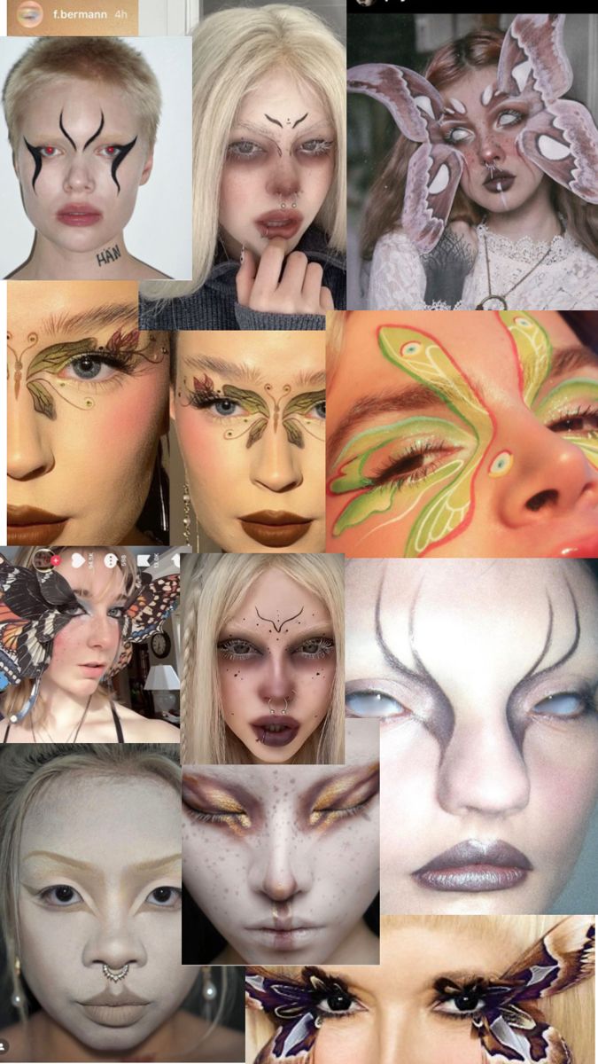 morh inspired makeup looks for any cute costume Moth Makeup, Moth Costume, Work Makeup, Costume Makeup, Halloween Makeup, Moth, Makeup Looks, Halloween, Makeup