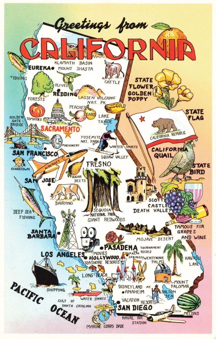 a map of the state of california with all its major cities and towns on it